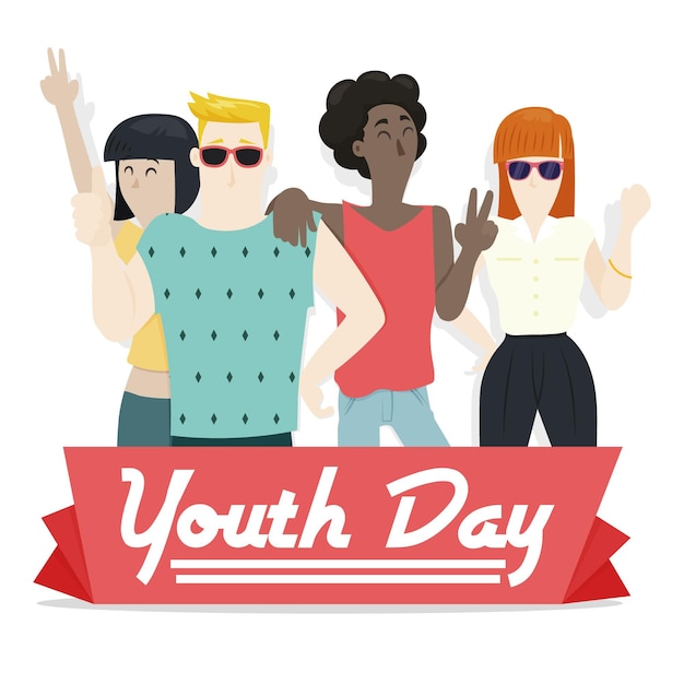 Flat design youth day