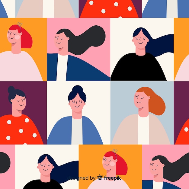 Flat design youth people pattern