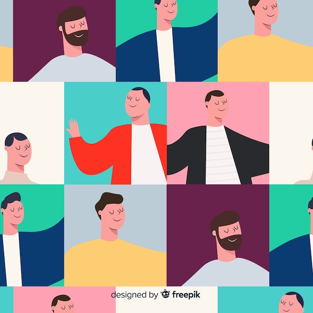 Free vector flat design youth people pattern