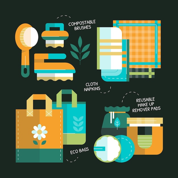 Free vector flat design zero waste collection