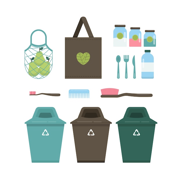 Free vector flat design zero waste collection