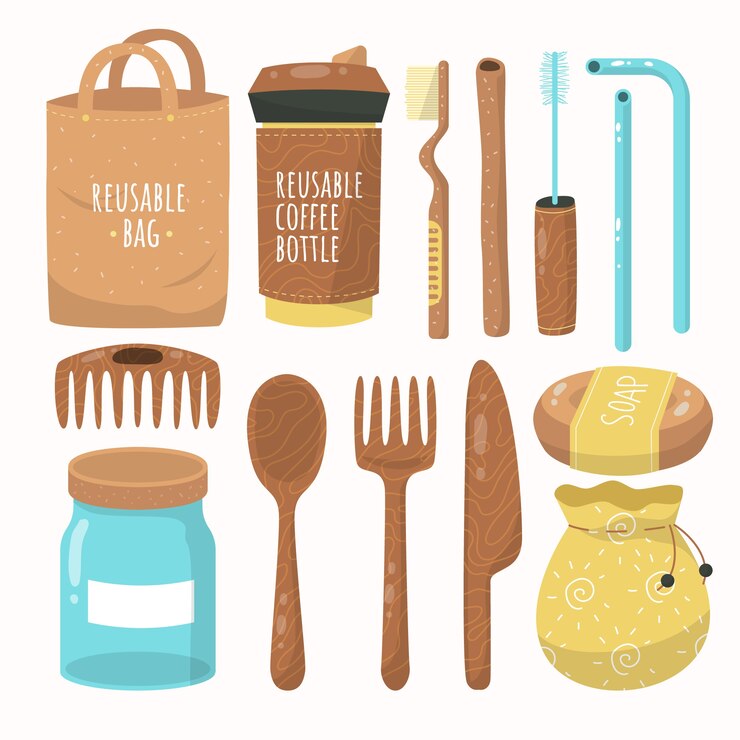Free Vector flat design zero waste element collection