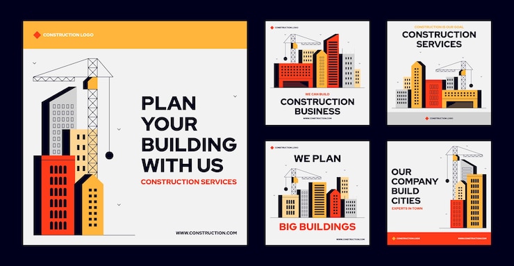 Free Vector flat designconstruction instagram post