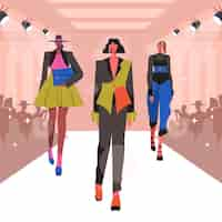 Free vector flat designfashion show runway