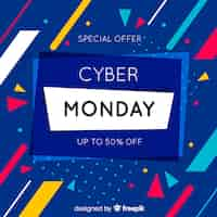 Free vector flat desin of cyber monday