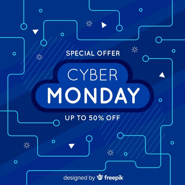 Flat desin of cyber monday