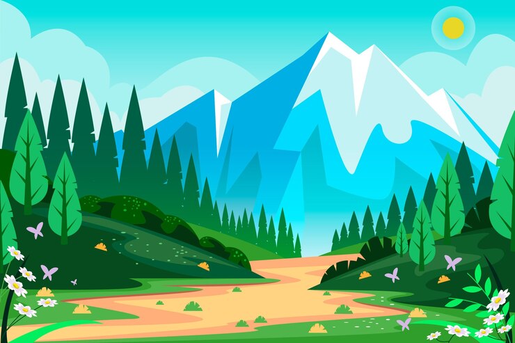 Free Vector flat detailed spring landscape