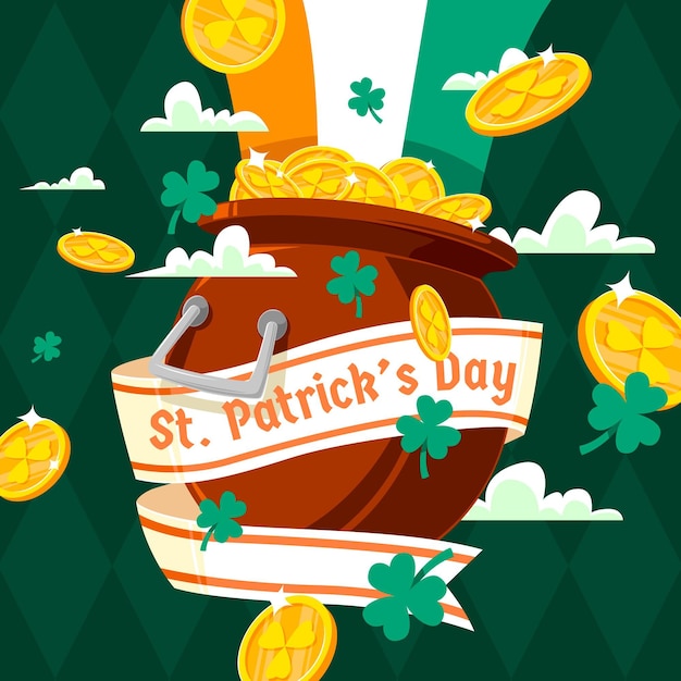 Flat detailed st. patrick's day illustration