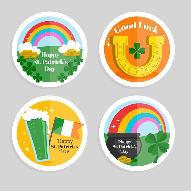 Free vector flat detailed st. patrick's day label