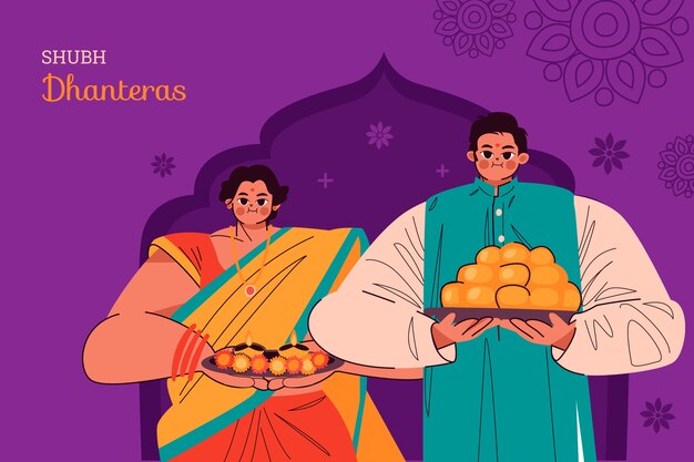 Free vector flat dhanteras background