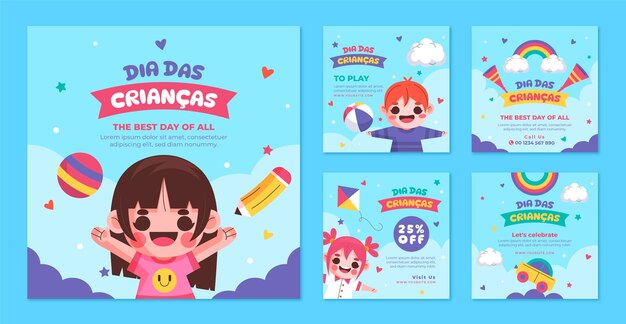 Flat dia das criancas 인스타그램 게시물 모음