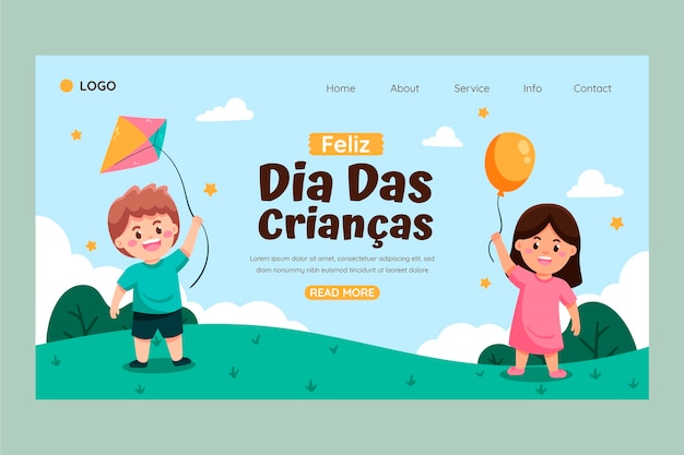 Шаблон целевой страницы flat dia das criancas