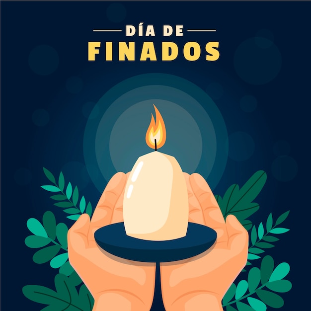 Illustrazione dia de finados piatta