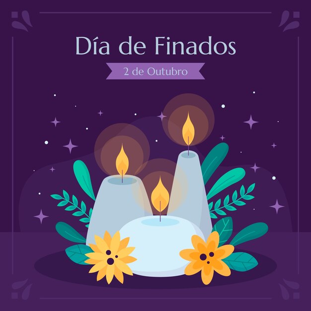 Flat dia de finados illustration