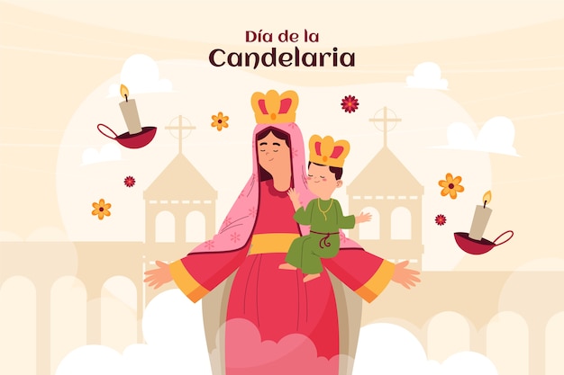 Free vector flat dia de la candelaria background