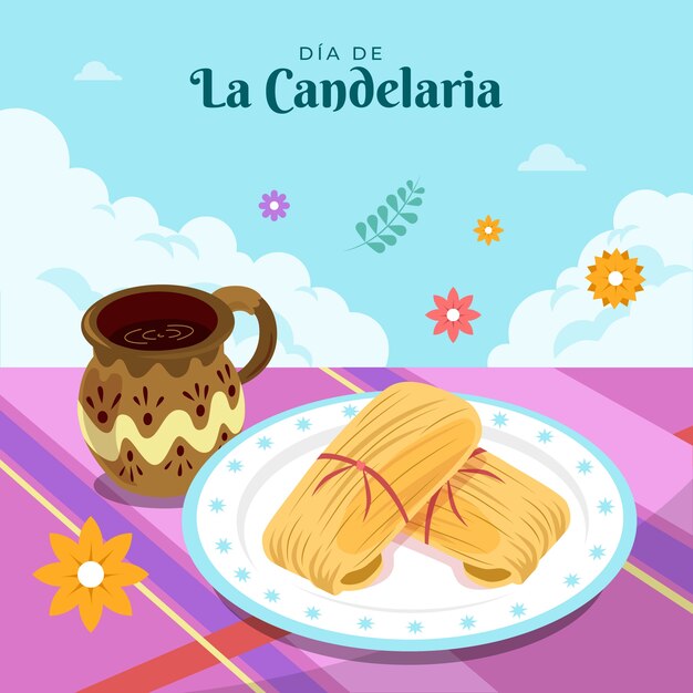 Flat dia de la candelaria illustration