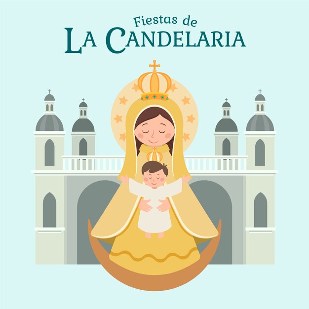 Flat dia de la candelaria illustration