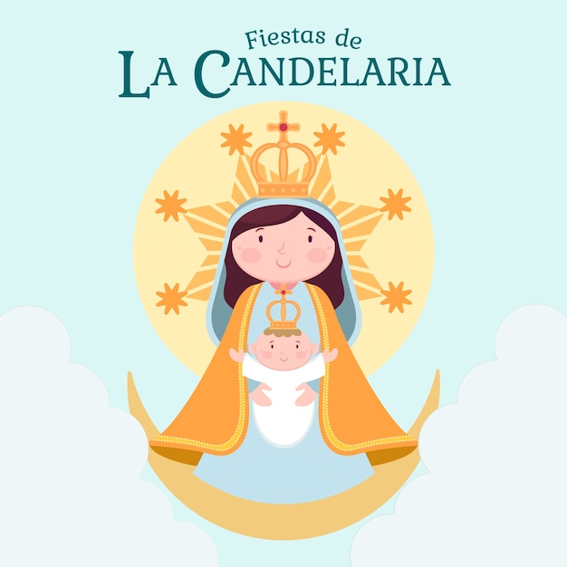 Flat dia de la candelaria illustration