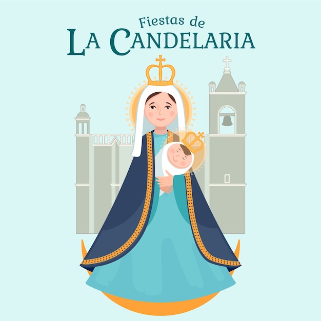 Free vector flat dia de la candelaria illustration