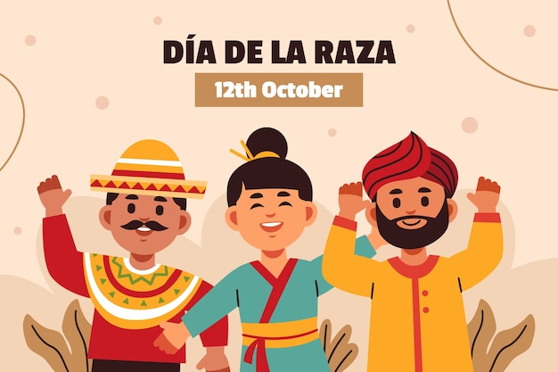 Flat dia de la raza background