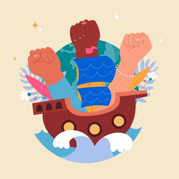 フラット・ディア・デ・ラ・ラザ イラスト