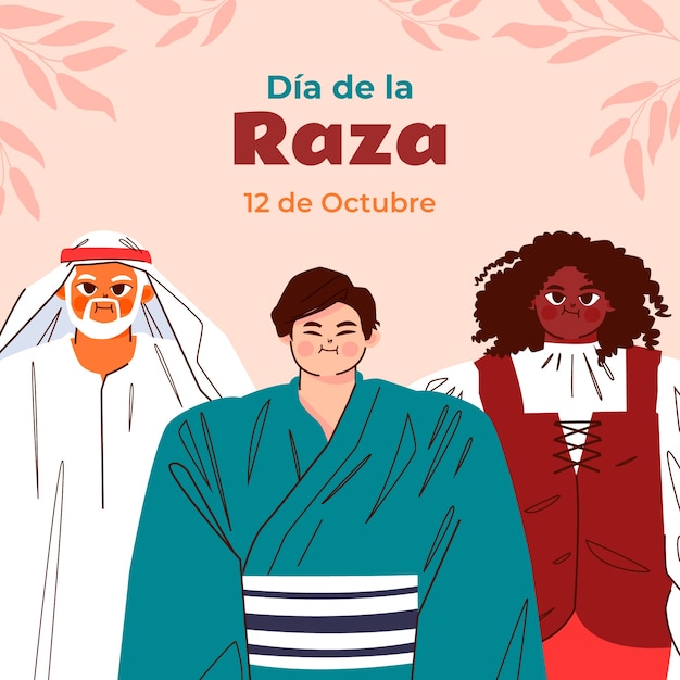 Free vector flat dia de la raza illustration