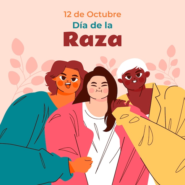 Free vector flat dia de la raza illustration