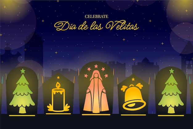 Free vector flat dia de las velitas background