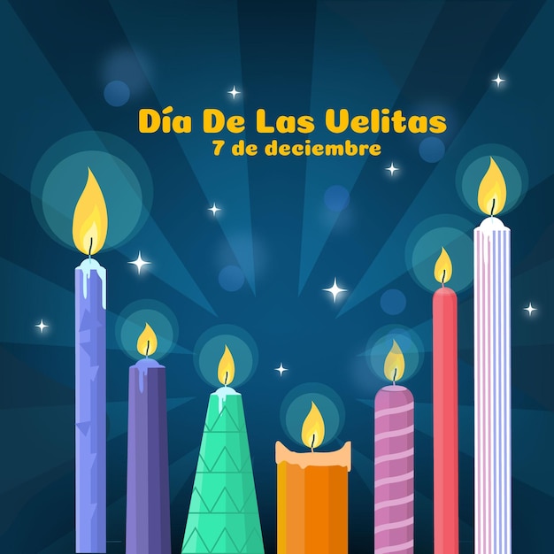 Free vector flat dia de las velitas candles