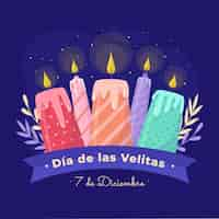 Free vector flat dia de las velitas illustration