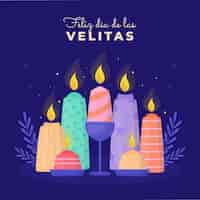 Бесплатное векторное изображение Плоская иллюстрация dia de las velitas