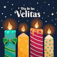 Free vector flat dia de las velitas illustration