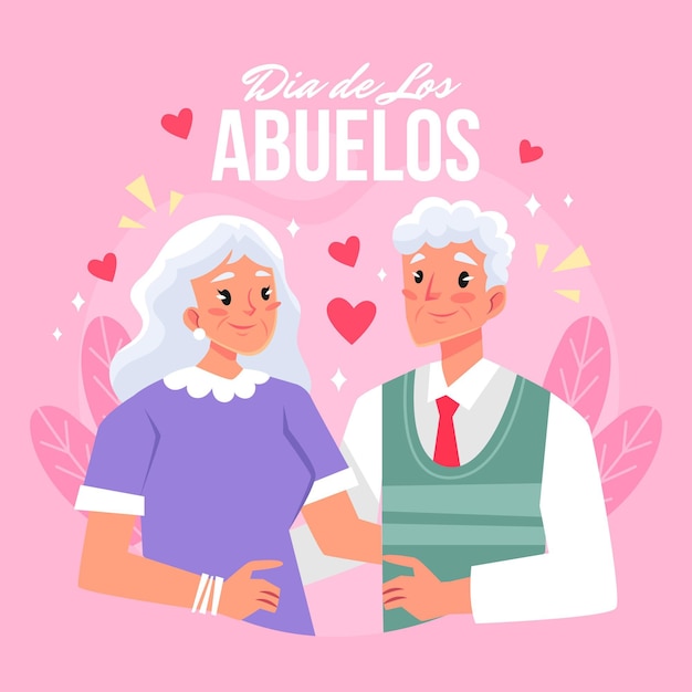 Flat dia de los abuelos 일러스트