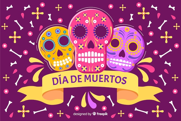 Sfondo piatto día de muertos