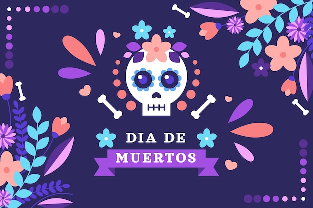 Free vector flat dia de muertos background