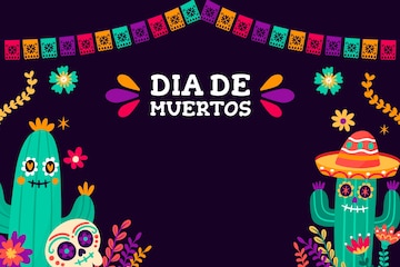 Free Vector | Flat dia de muertos celebration background