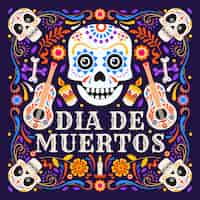 Vettore gratuito illustrazione di celebrazione del dia de muertos piatto