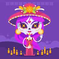 Free vector flat dia de muertos illustration