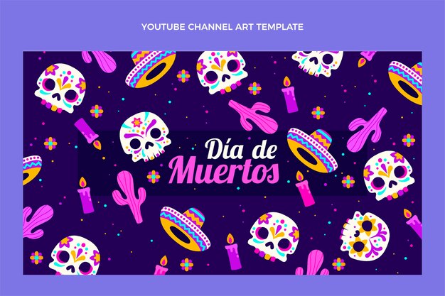 Flat dia de muertos youtube 채널 아트