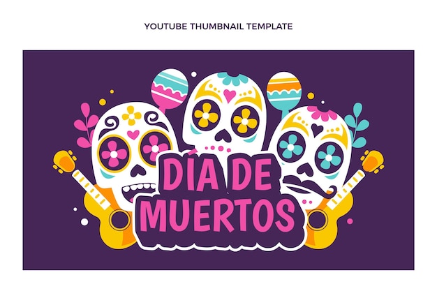 Flat dia de muertos youtube thumbnail