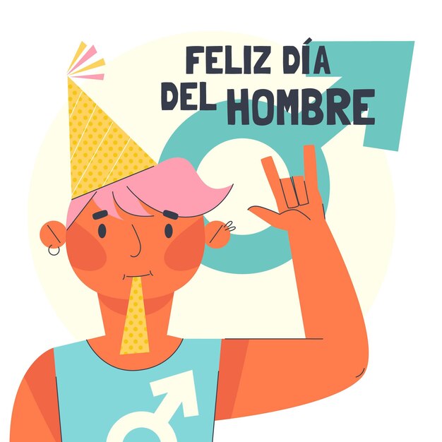 Flat dia del hombre celebration illustration