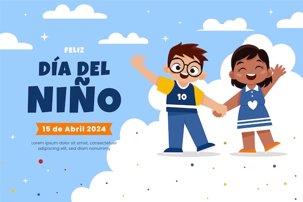 Vettore gratuito sfondamento piatto del dia del nino