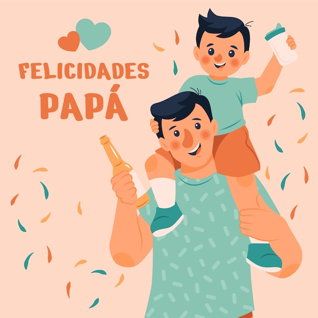 Flat dia del padre illustration