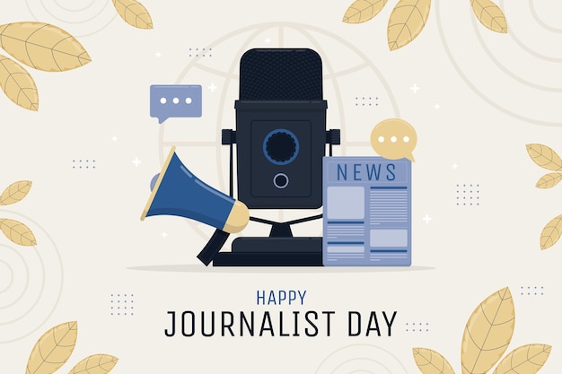 Free vector flat dia del periodista background