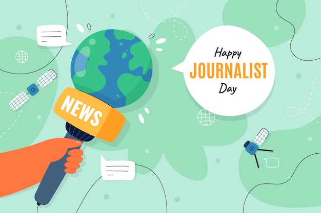 Free vector flat dia del periodista background