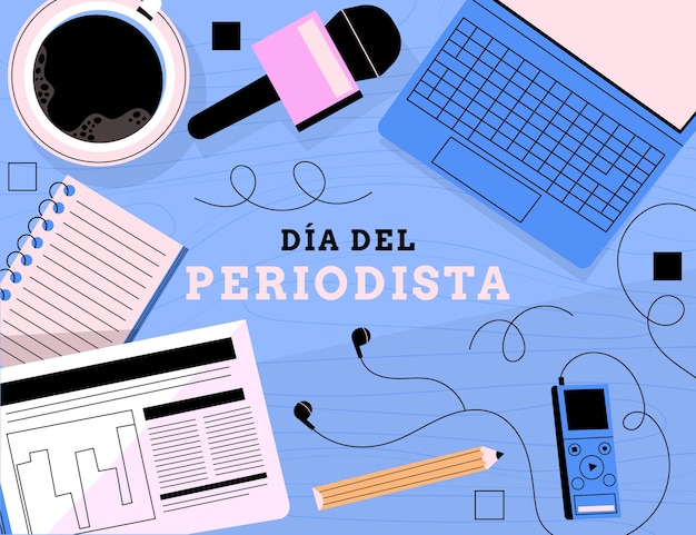 Free vector flat dia del periodista background