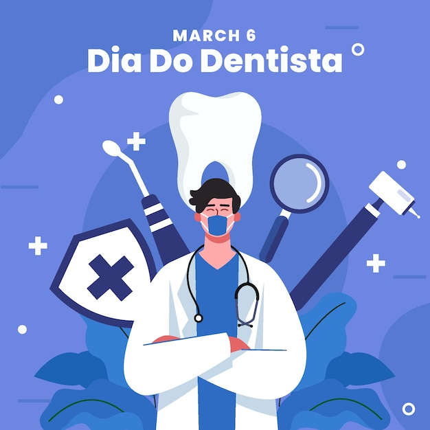 Il diametro piatto fa l'illustrazione del dentista