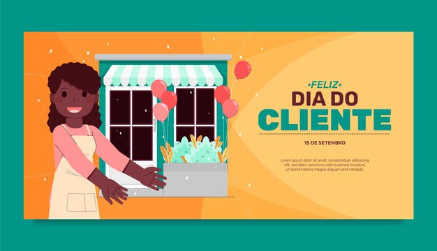 フラットdia do cliente sale水平バナーテンプレート