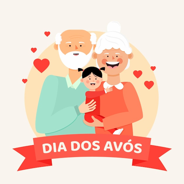 Flat dia dos avos illustration