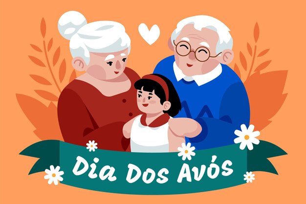 Flat dia dos avos illustration